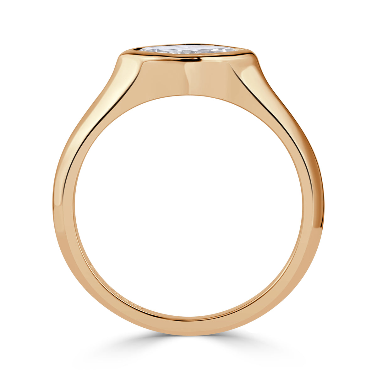 0.59ct Marquise Cut Lab Grown Diamond Bezel Set Pinky Ring