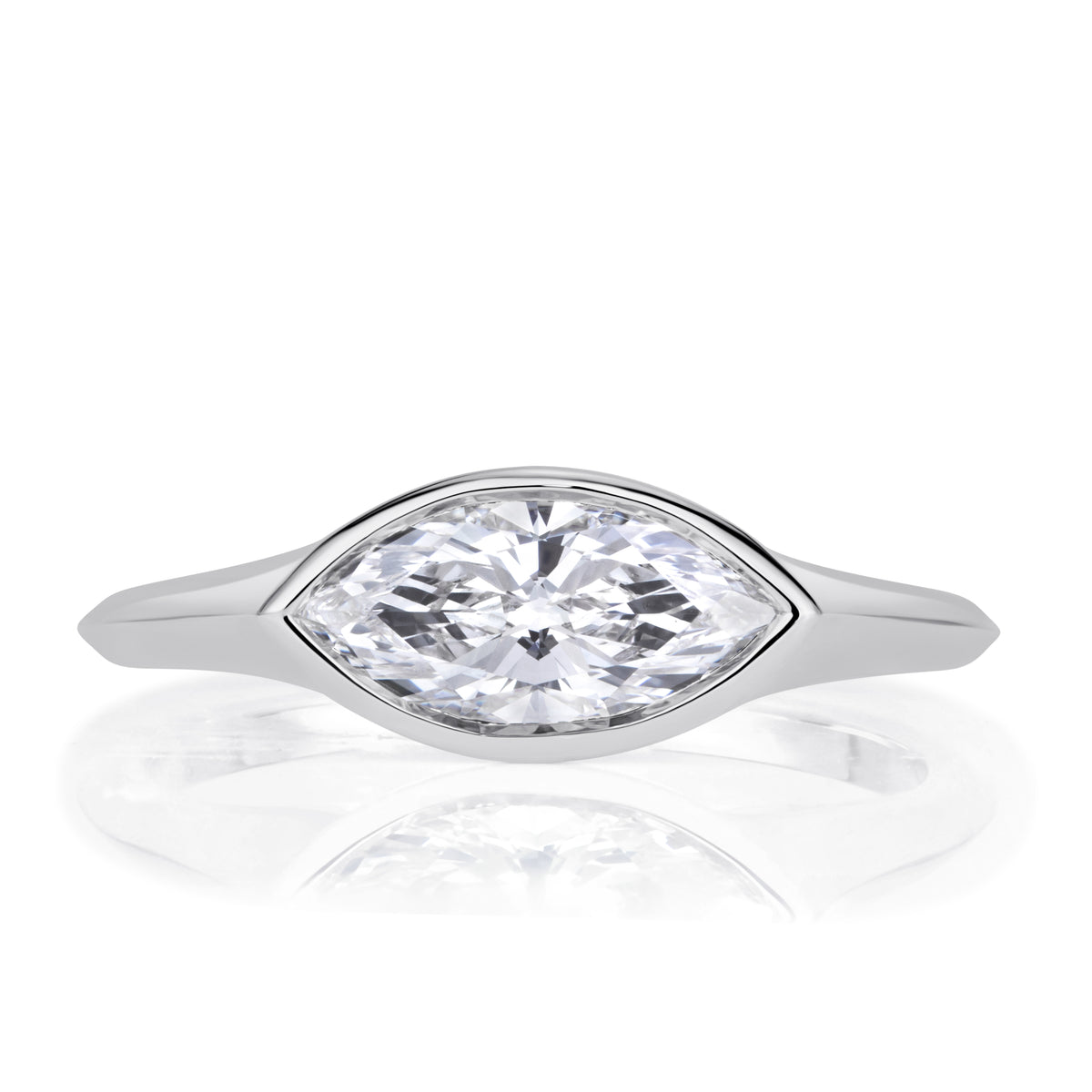 1.01ct Marquise Cut Lab Grown Diamond Pinky Ring