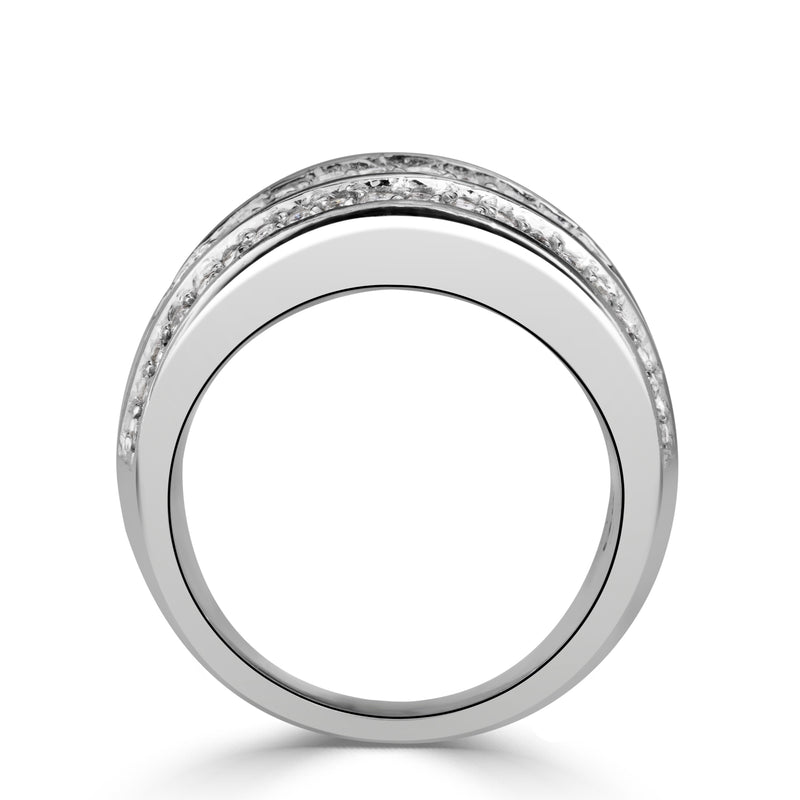 2.45ct Round Cut Diamond Right Hand Ring in 14K White Gold