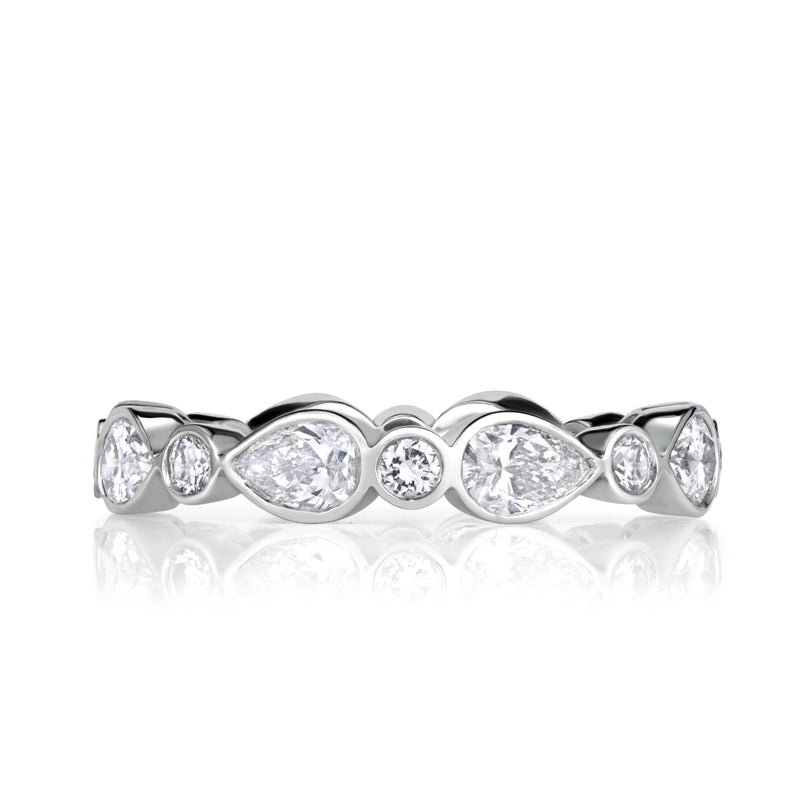 1.80ct Pear Shaped and Round Brilliant Cut Diamond Eternity Band