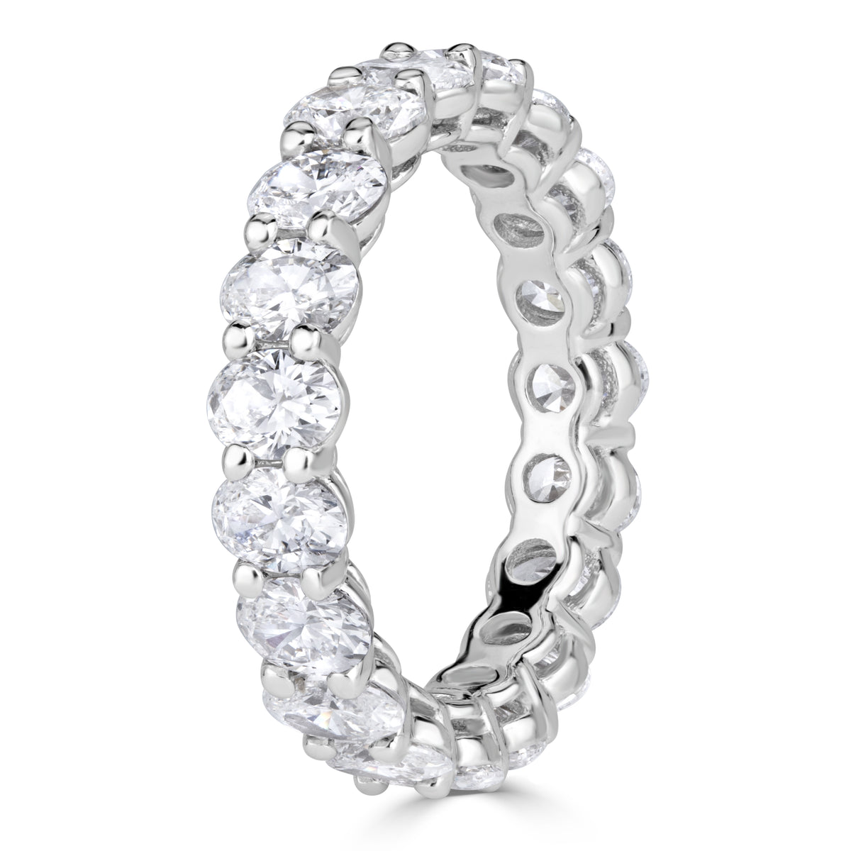 Oval Cut Diamond Eternity Band Basket Design
