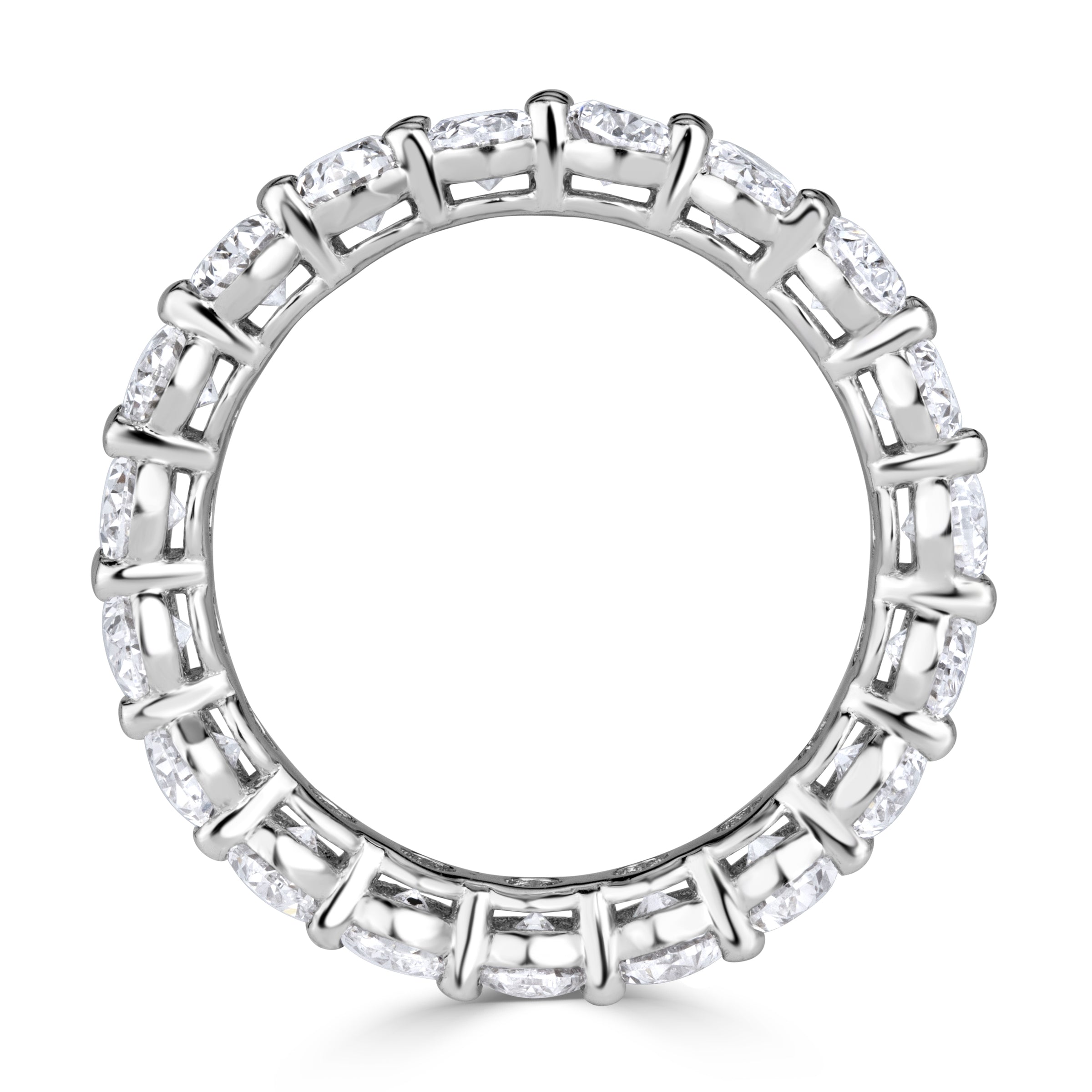 Oval Cut Diamond Eternity Band Basket Design