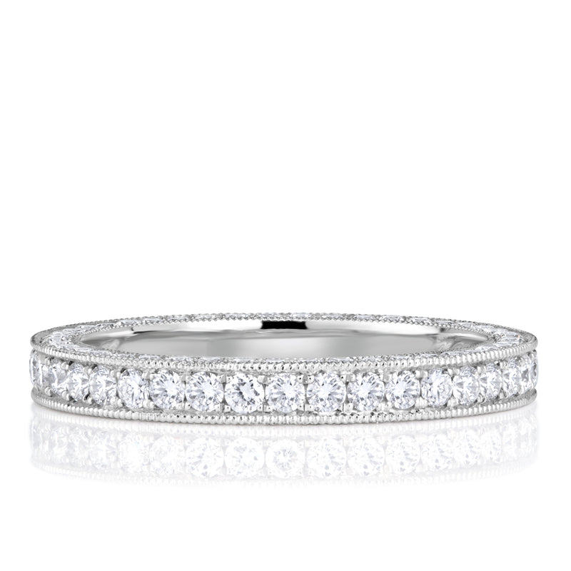 1.35ct Round Brilliant Cut Diamond Three-Sided Pavé Eternity Band