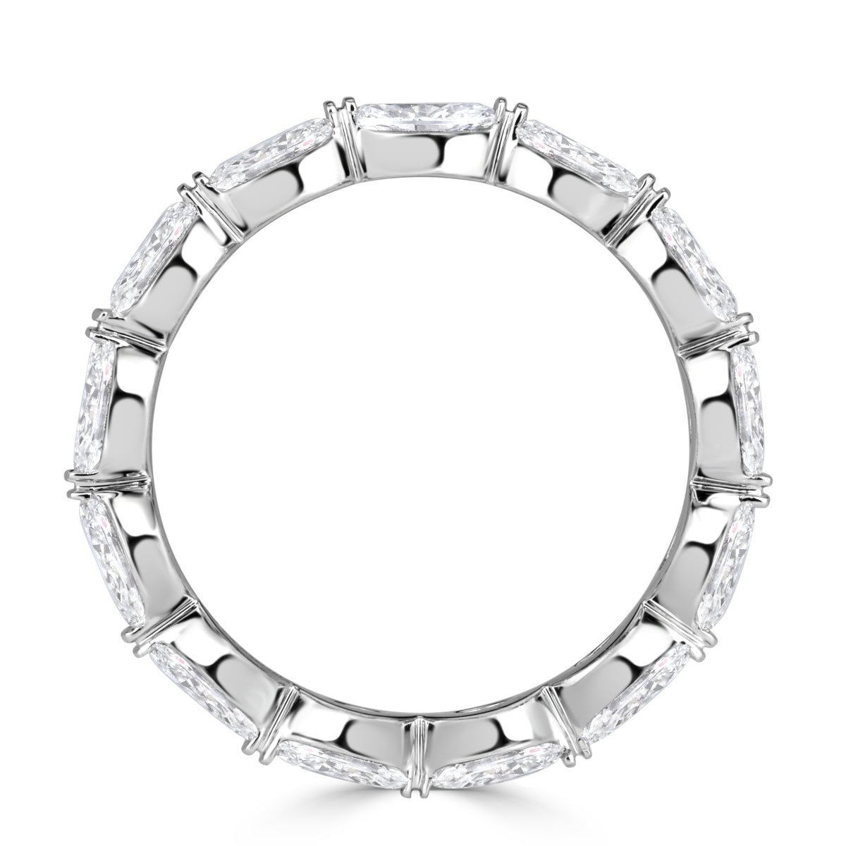 Oval Cut Diamond Eternity Band East-West Tab Prong Design
