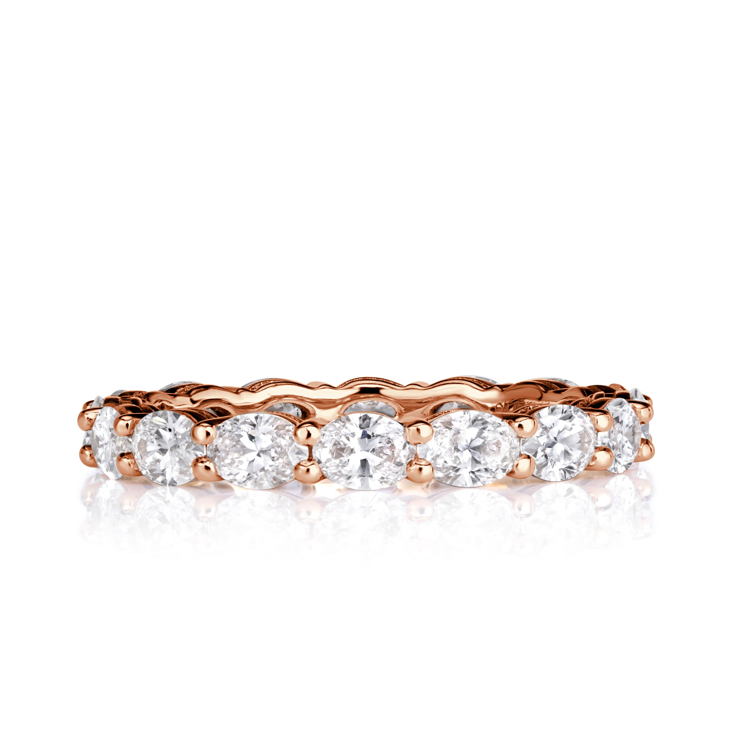 2.00ct Oval Cut Diamond Eternity Band in 18k Rose Gold