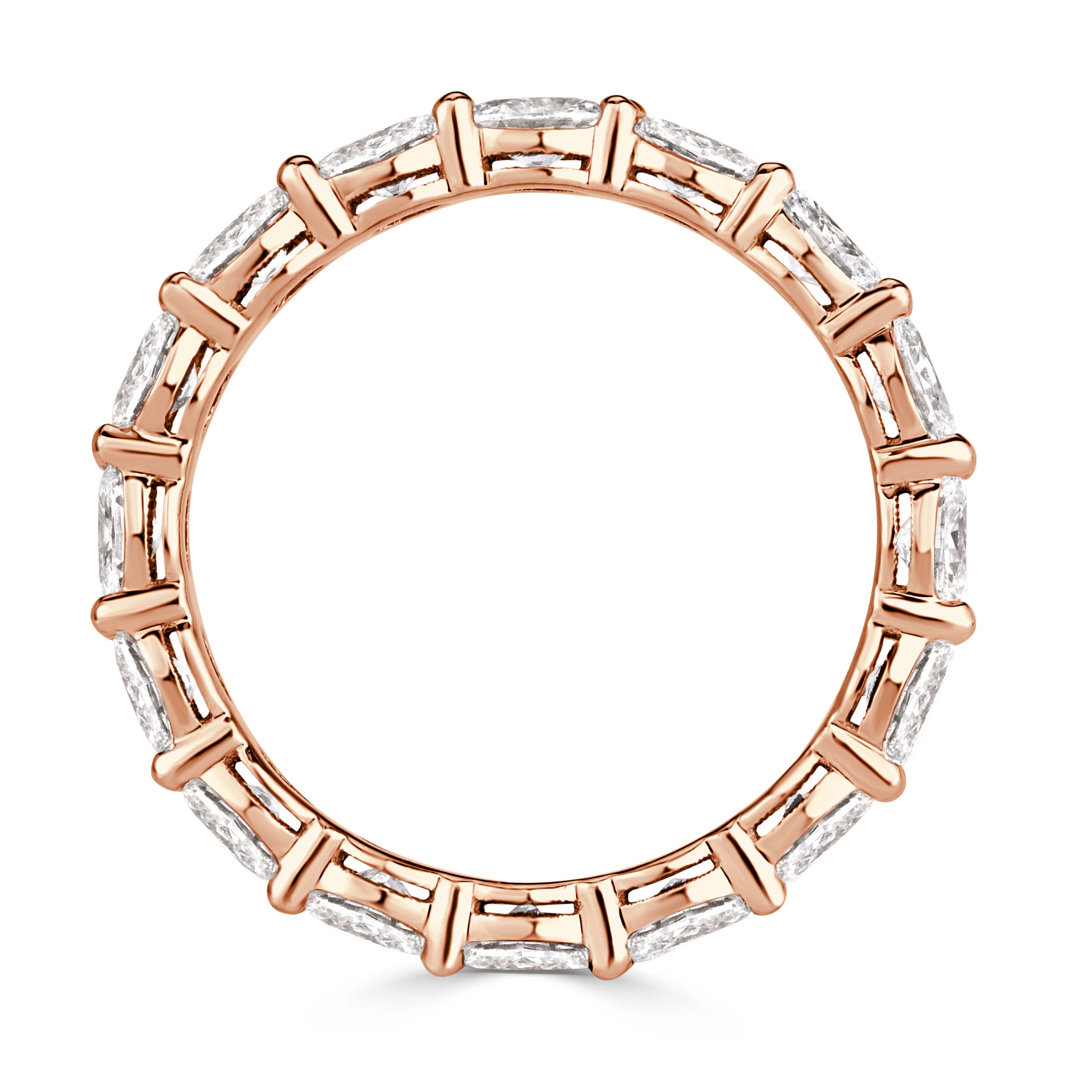 2.00ct Oval Cut Diamond Eternity Band in 18k Rose Gold