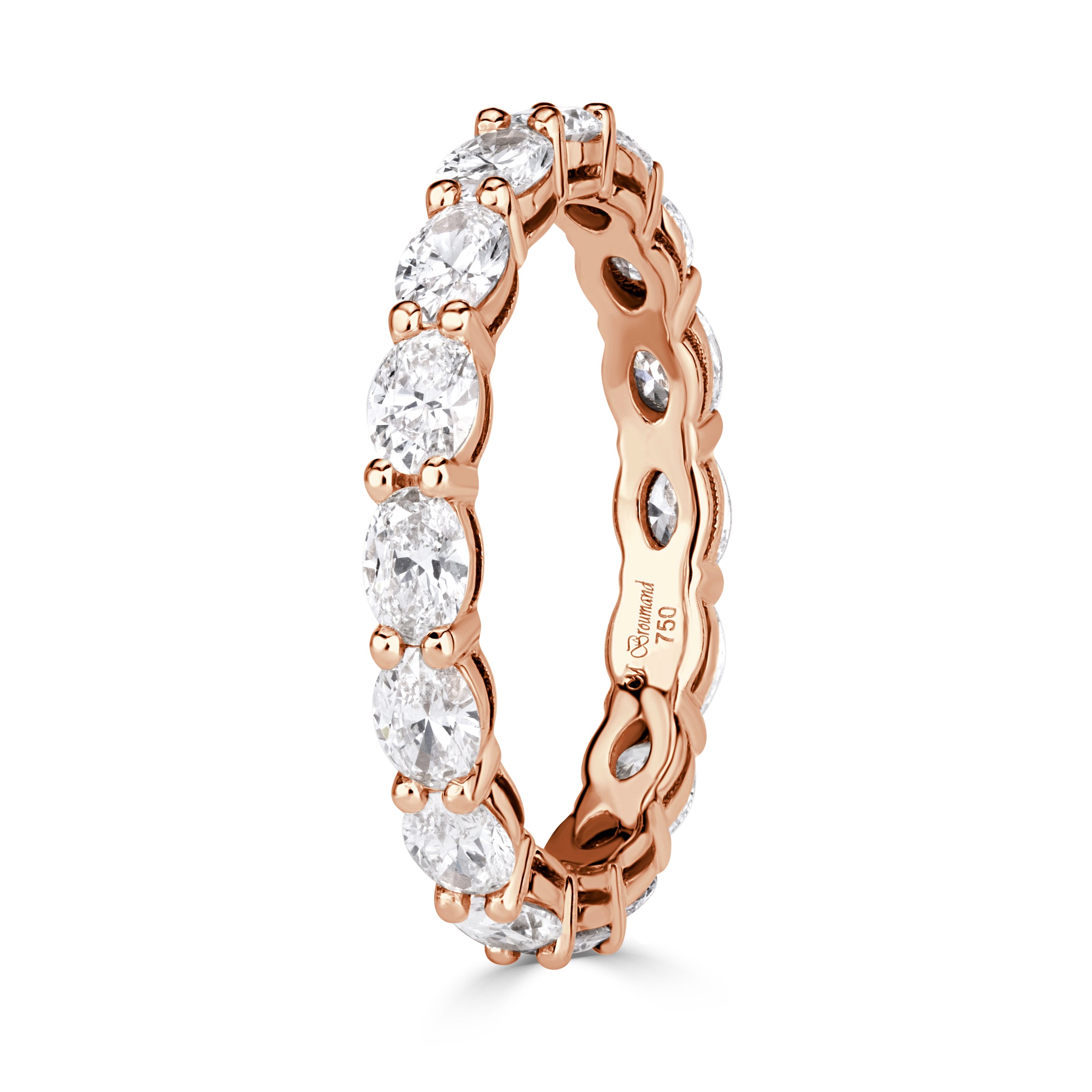 2.00ct Oval Cut Diamond Eternity Band in 18k Rose Gold
