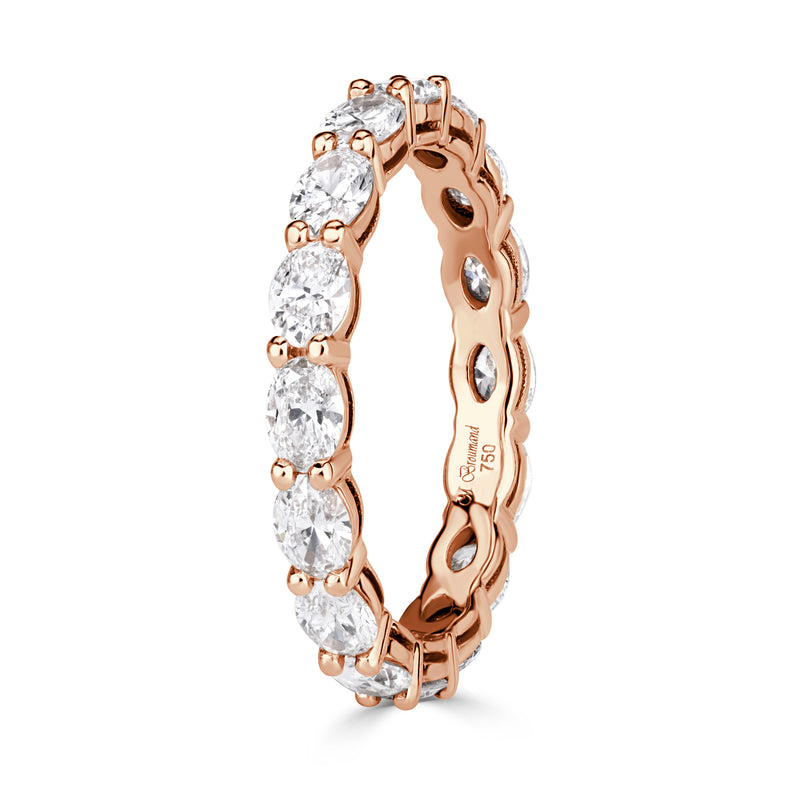 2.00ct Oval Cut Diamond Eternity Band in 18k Rose Gold