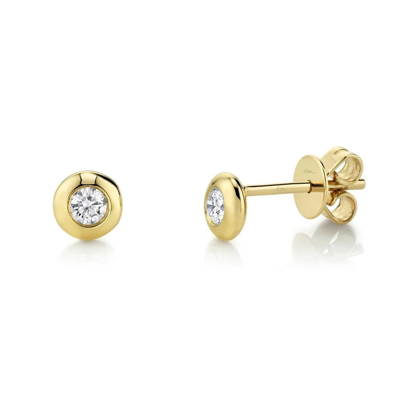 0.22ct Round Brilliant Cut Diamond Bezel Stud Earrings