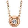 0.14ct Round Brilliant Cut Diamond Halo Pendant in 14k Rose Gold