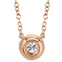 0.14ct Round Brilliant Cut Diamond Halo Pendant in 14k Rose Gold