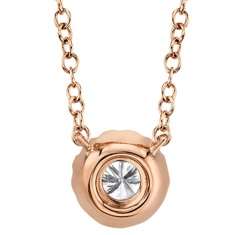 0.14ct Round Brilliant Cut Diamond Halo Pendant in 14k Rose Gold
