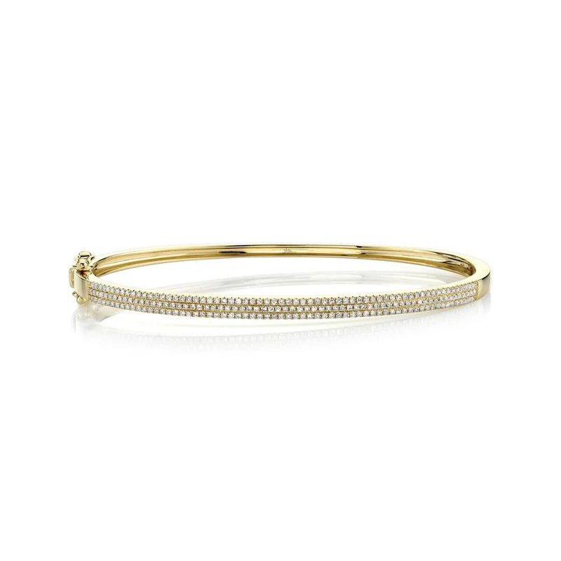 0.52ct Round Brilliant Cut Three-Row Diamond Bangle Bracelet