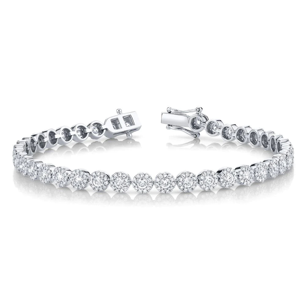 3.03ct Round Brilliant Cut Diamond Tennis Bracelet in 14k White Gold
