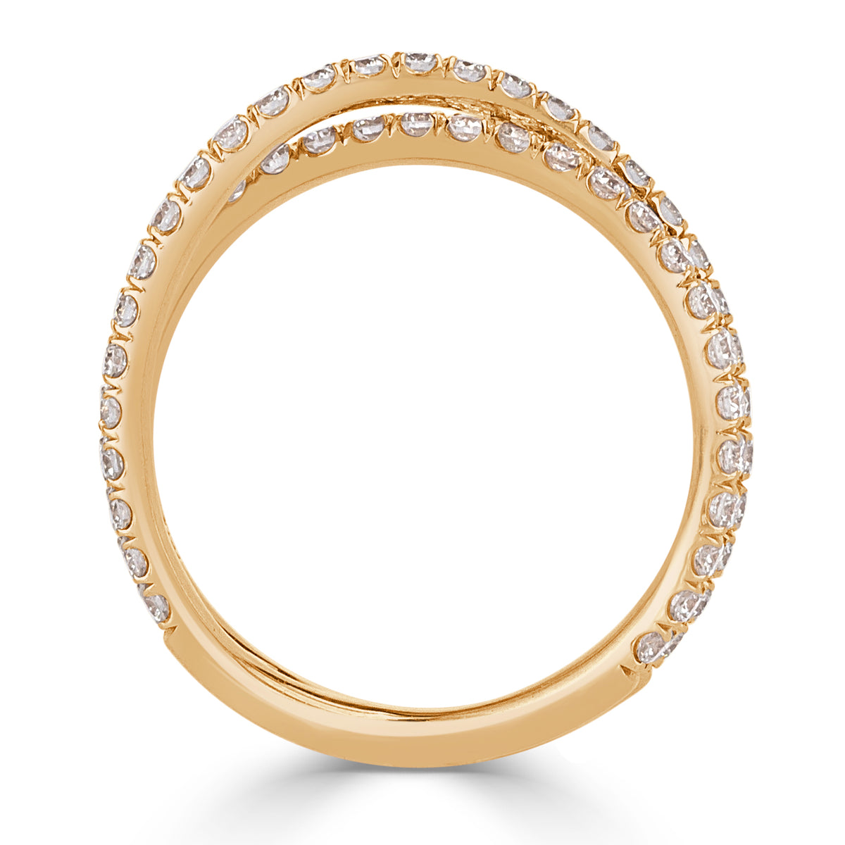0.85ct Round Brilliant Cut Diamond Crisscross Ring