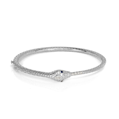 0.22ct Diamond and Gemstone Ouroboros Snake Bangle Bracelet – Mark