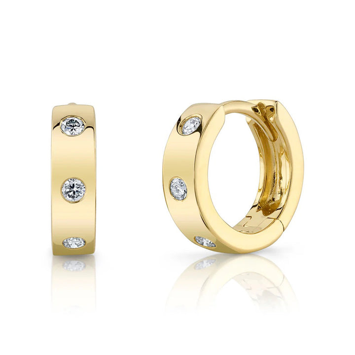 0.11ct Round Brilliant Cut Diamond Huggie Earrings – Mark