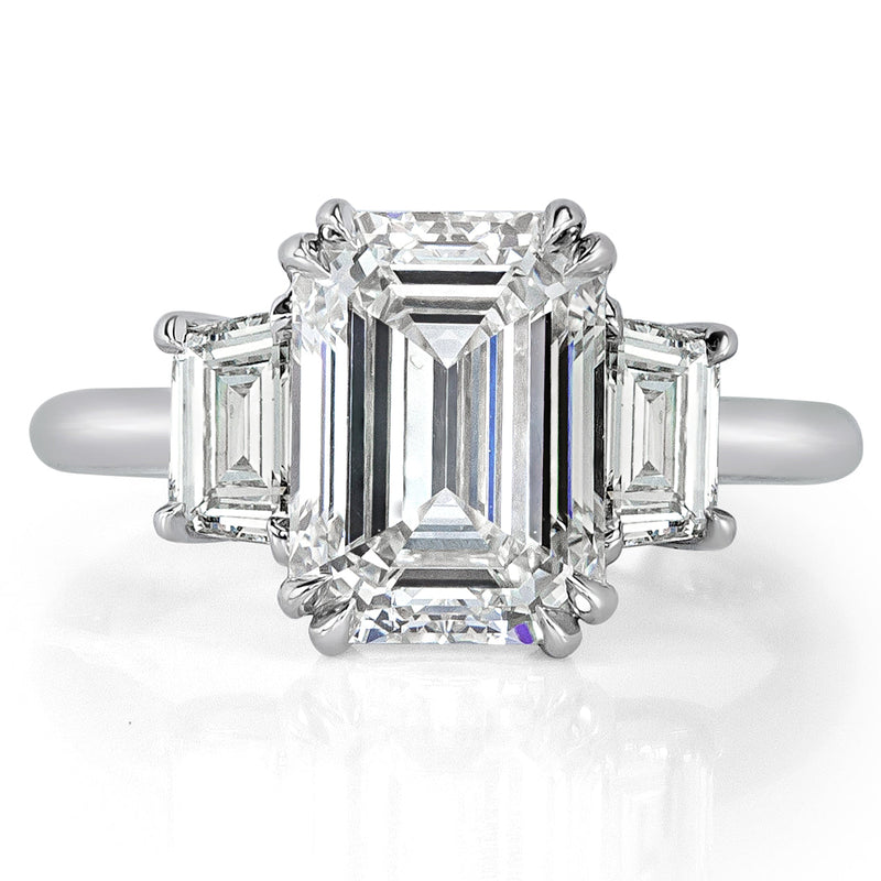 Trapezoid Cut Three-Stone Engagement Ring
