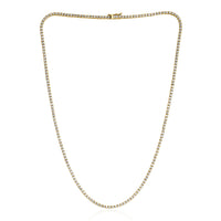 5.90ct Round Brilliant Cut Diamond Tennis Necklace in 14k Yellow Gold