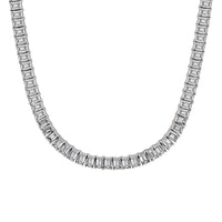 31.82ct Emerald Cut Diamond Tennis Necklace in 18k White Gold
