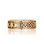 Mens Claddagh Ring in 14k Yellow Gold at 7.0mm