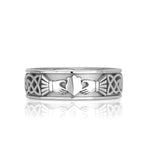 Mens Claddagh Ring in 14k White Gold at 7.0mm