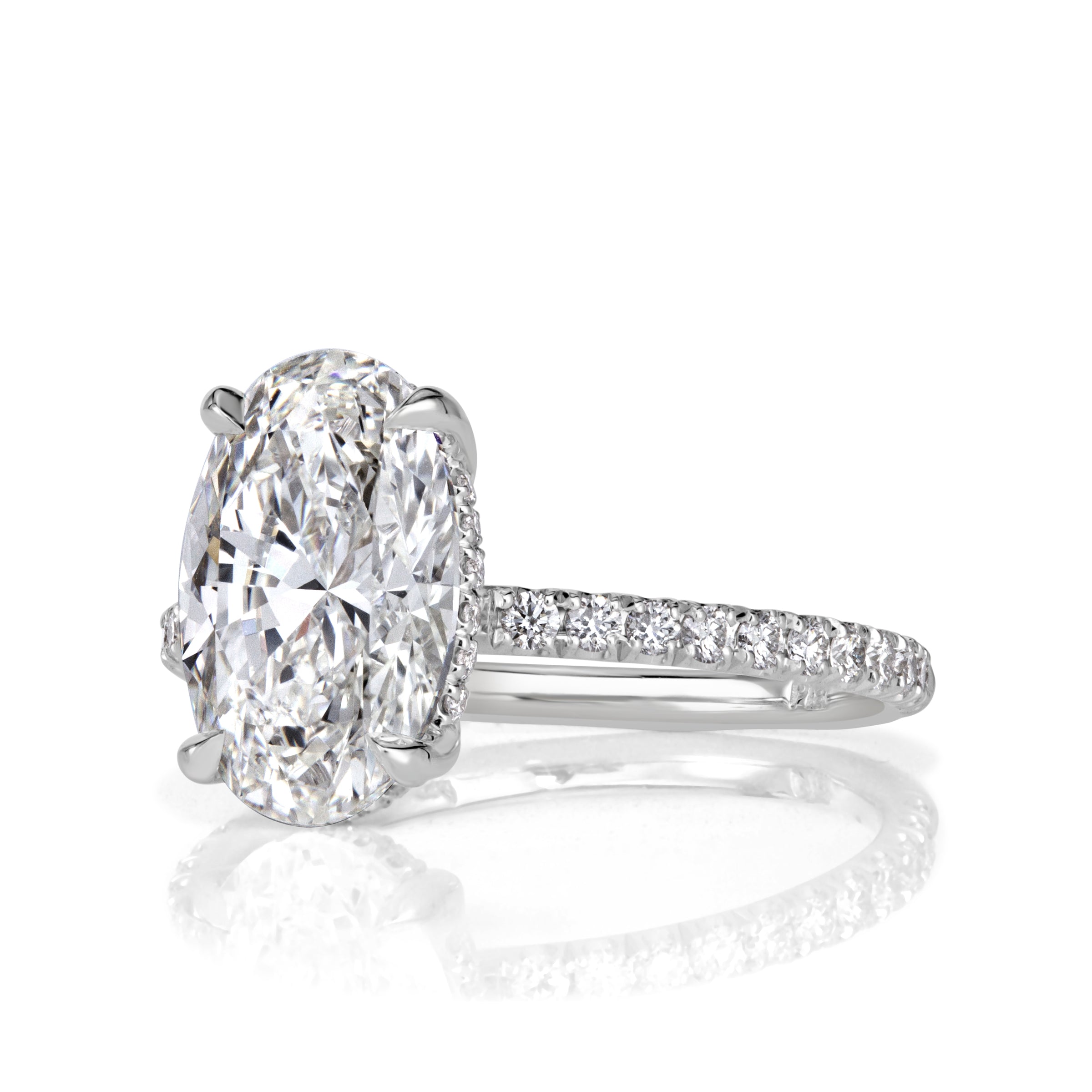 2.90ct Oval Cut Diamond Engagement Ring in Platinum