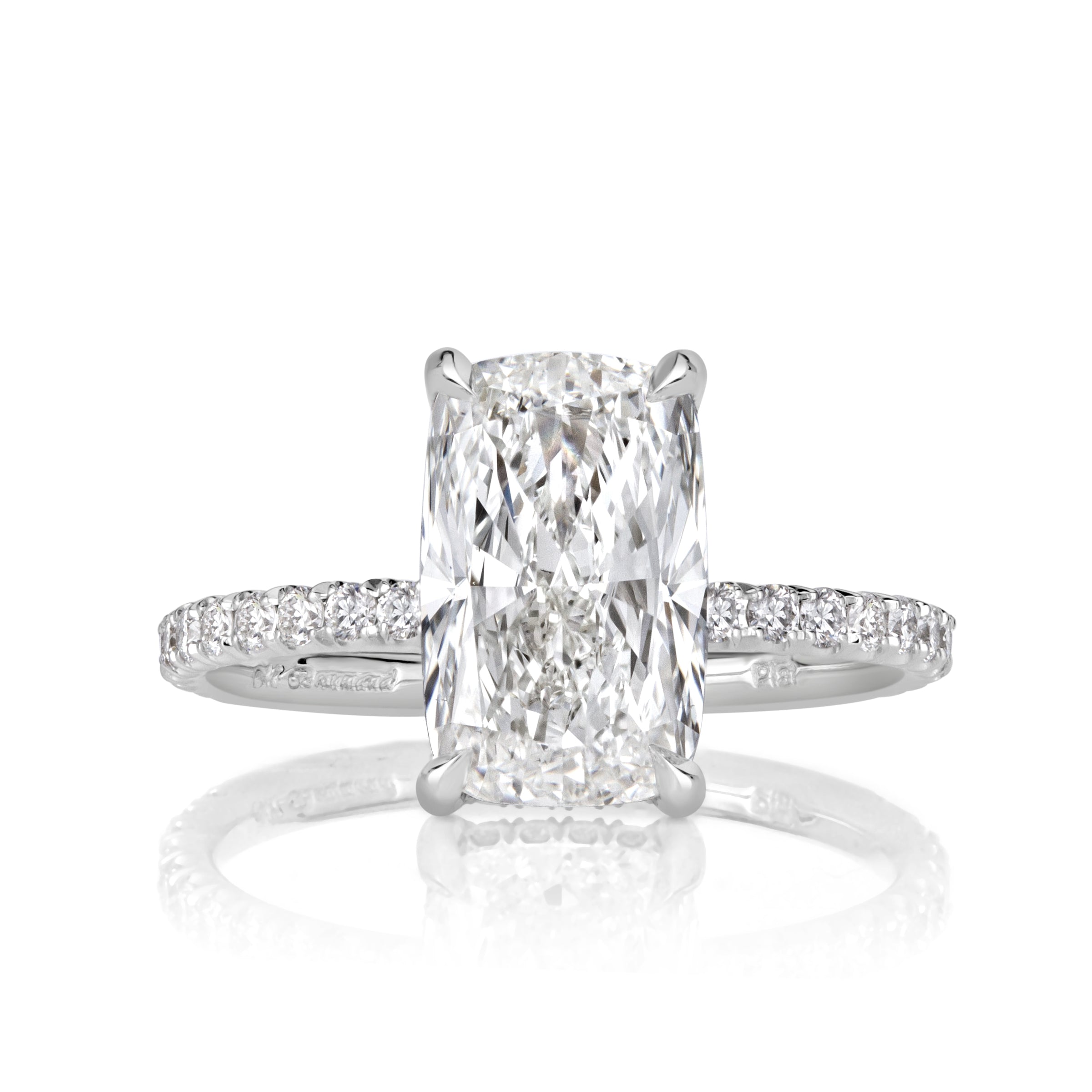 3.97ct Elongated Cushion Cut Diamond Engagement Ring