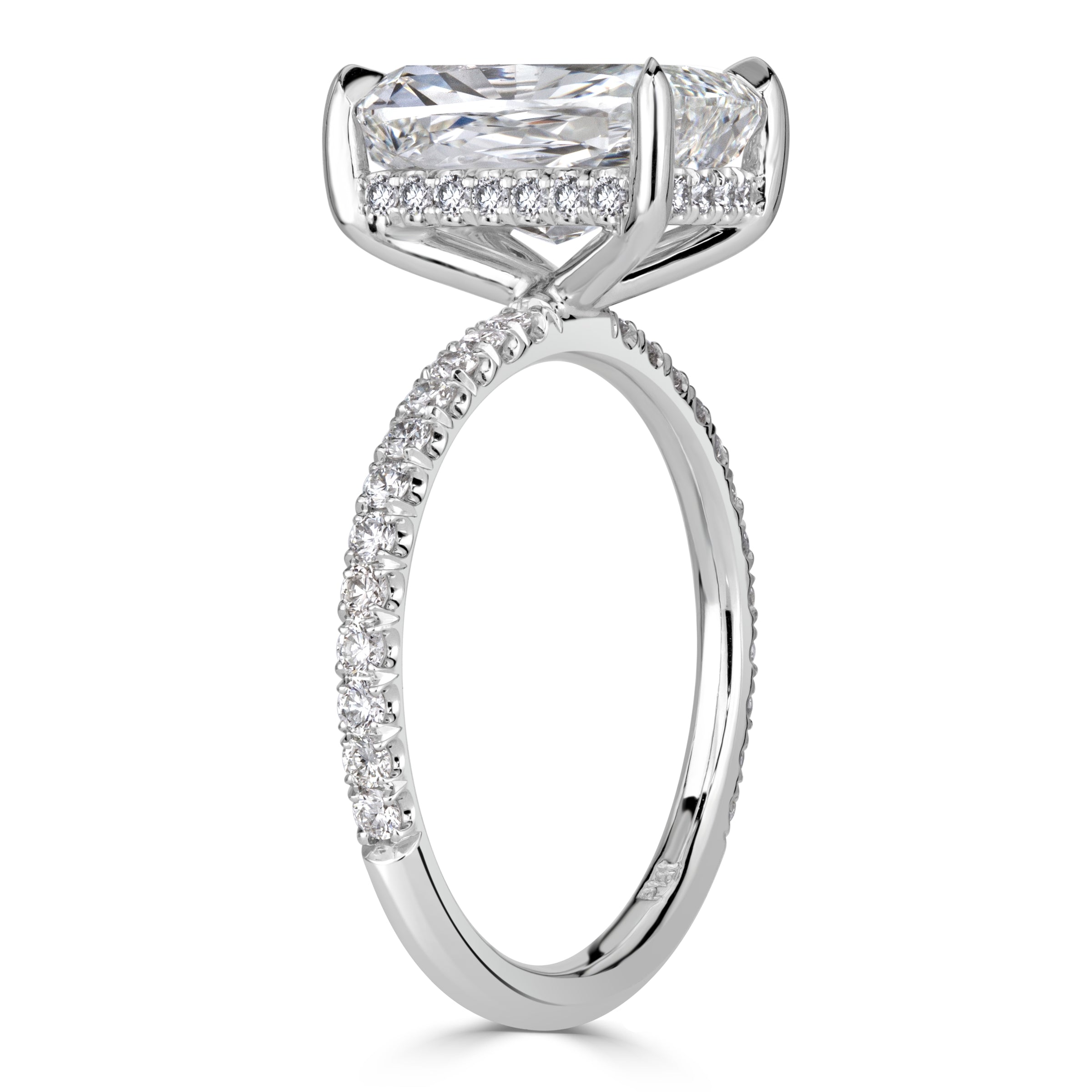 3.97ct Elongated Cushion Cut Diamond Engagement Ring