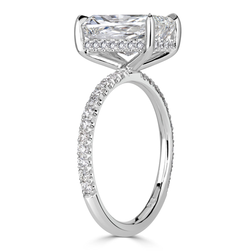 3.97ct Elongated Cushion Cut Diamond Engagement Ring
