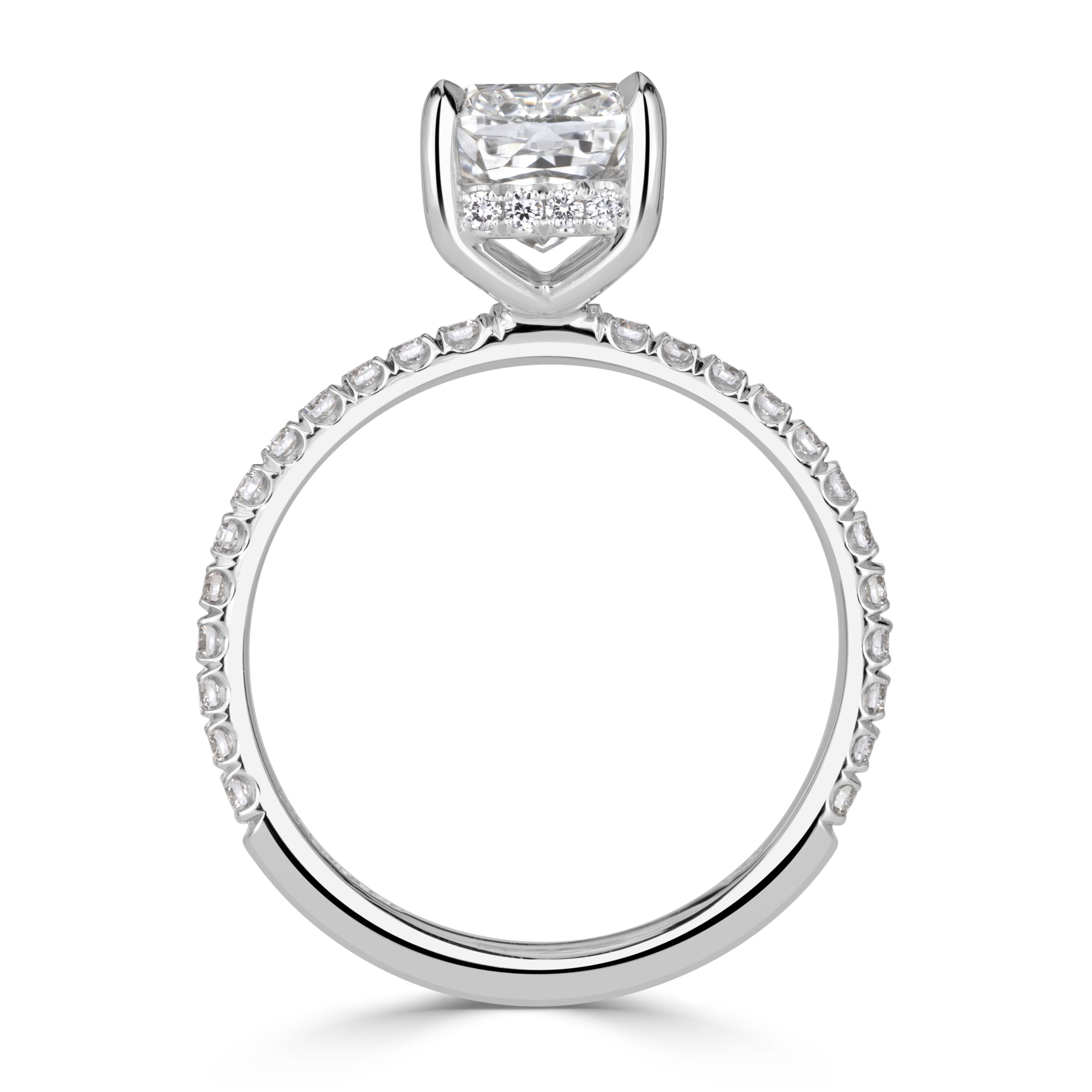 3.97ct Elongated Cushion Cut Diamond Engagement Ring