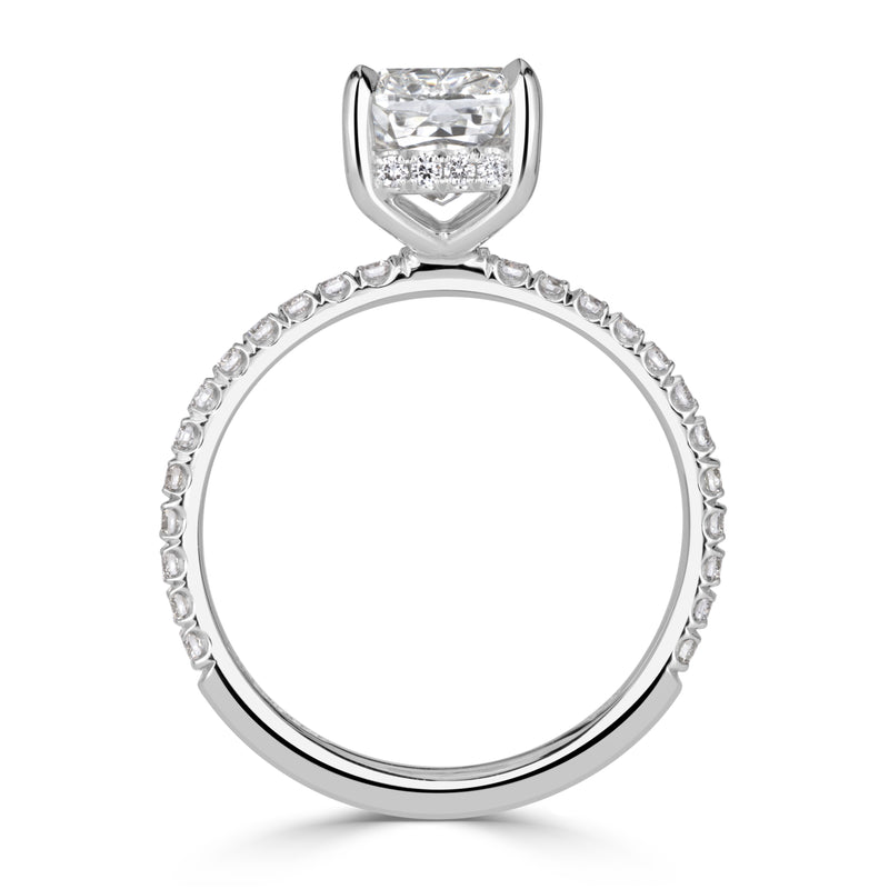 3.97ct Elongated Cushion Cut Diamond Engagement Ring