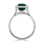 2.71ct Emerald Cut Emerald and Diamond Engagement Ring