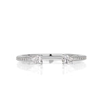 0.28ct Pear Shape and Round Brilliant Cut Diamond Open Band in 18k White Gold