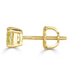 1.20ct Fancy Intense Yellow Cushion Cut Diamond Stud Earrings