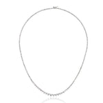 11.30ct Round Brilliant Cut Diamond Graduated Tennis Necklace in 14k White Gold at 16.5"