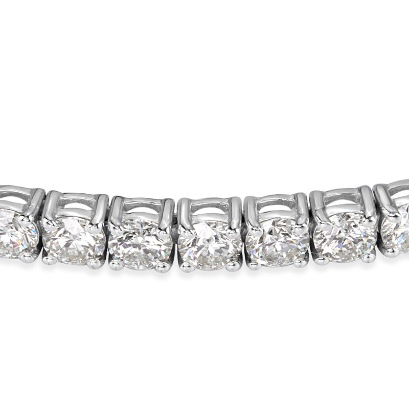 10.25ct Round Brilliant Cut Diamond tennis Bracelet in 18k White Gold at 7"