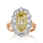 3.80ct Yellow Oval Cut Diamond Engagement Ring