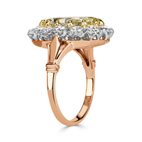 3.80ct Yellow Oval Cut Diamond Engagement Ring