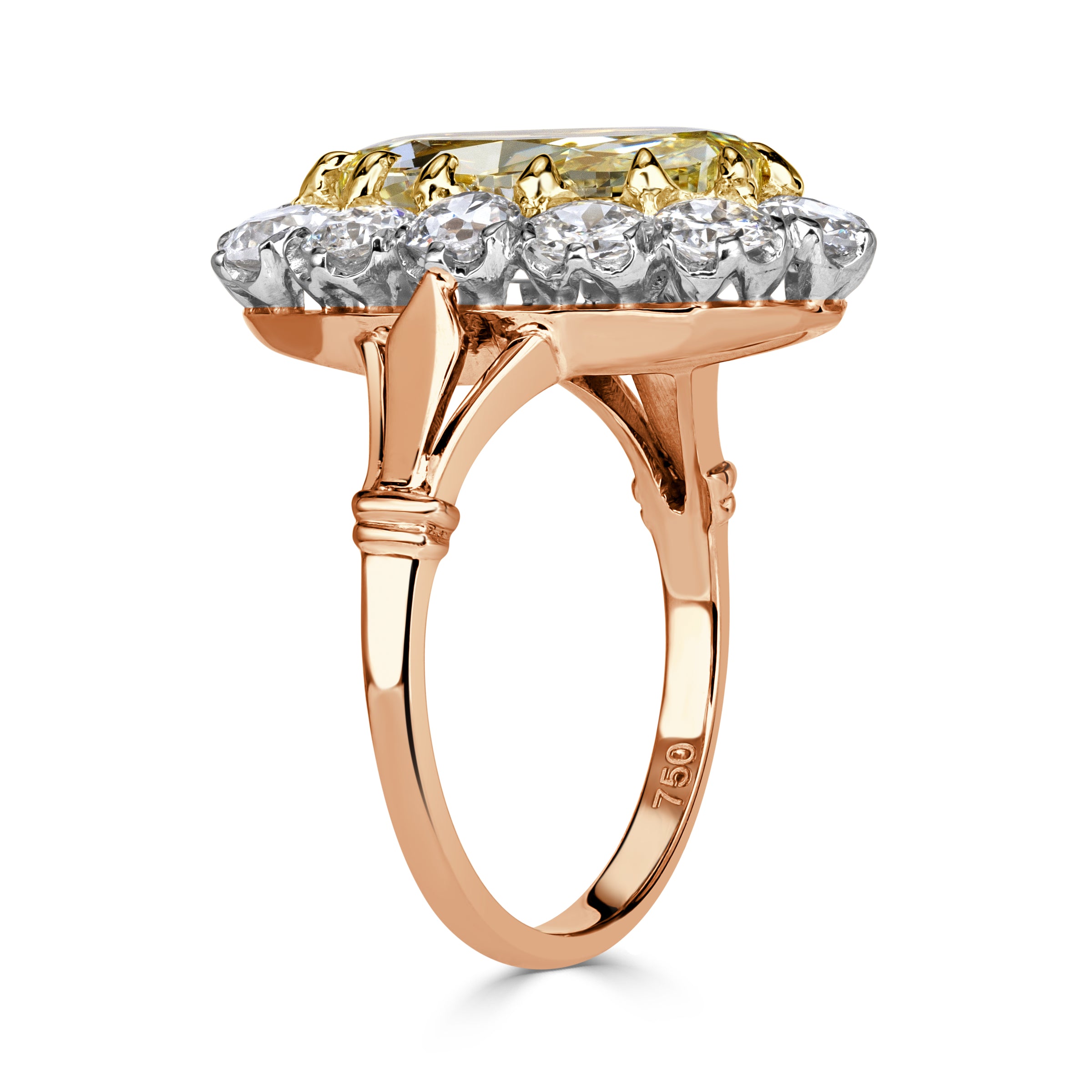 3.80ct Yellow Oval Cut Diamond Engagement Ring