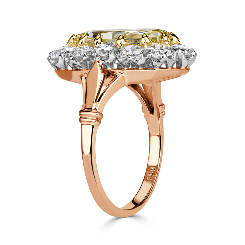 3.80ct Yellow Oval Cut Diamond Engagement Ring
