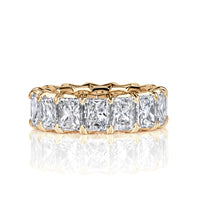 8.30ct Radiant Cut Diamond Eternity Band in 18k Champagne Yellow Gold