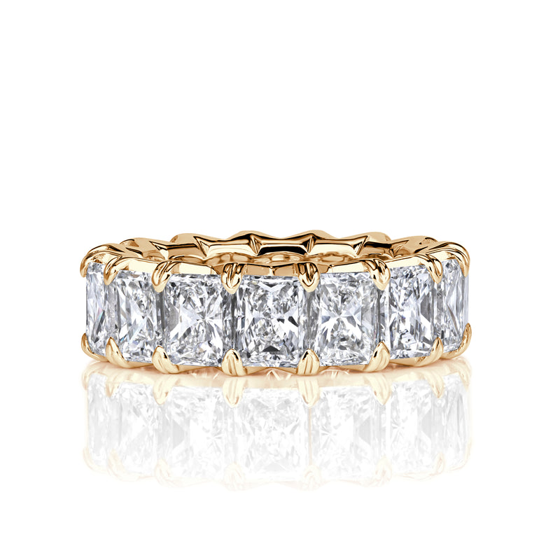 8.30ct Radiant Cut Diamond Eternity Band in 18k Champagne Yellow Gold