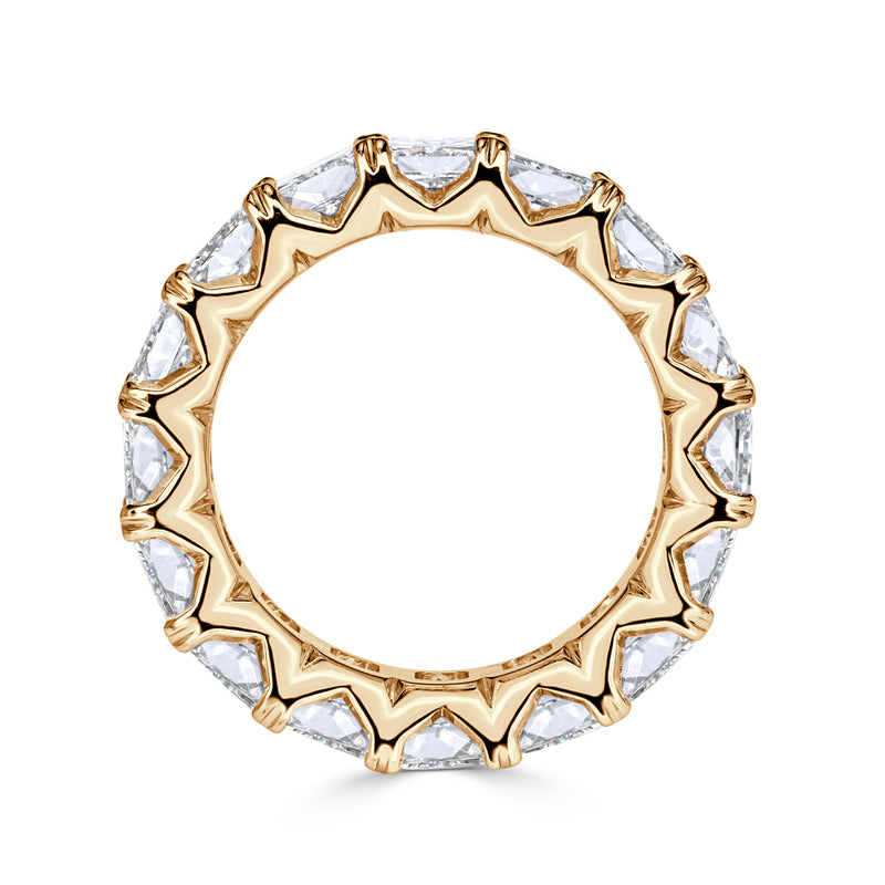 8.30ct Radiant Cut Diamond Eternity Band in 18k Champagne Yellow Gold
