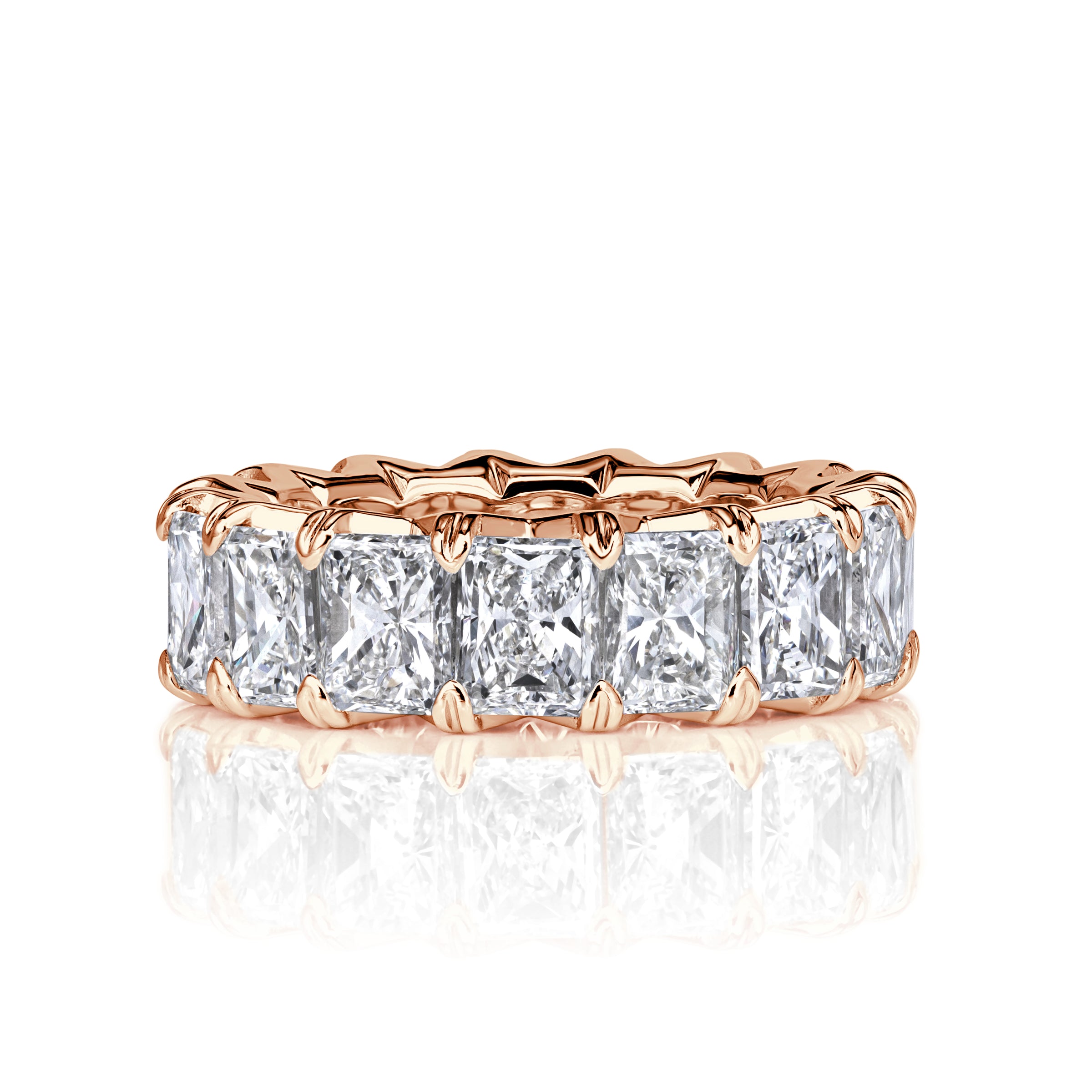 8.30ct Radiant Cut Diamond Eternity Band in 18k Rose Gold