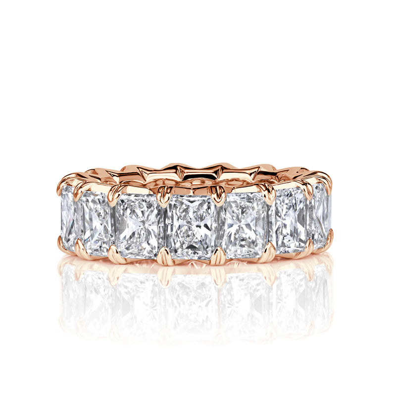 8.30ct Radiant Cut Diamond Eternity Band in 18k Rose Gold