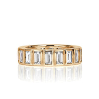 3.41ct Baguette Cut Diamond Eternity Band in 18k Champagne Yellow Gold