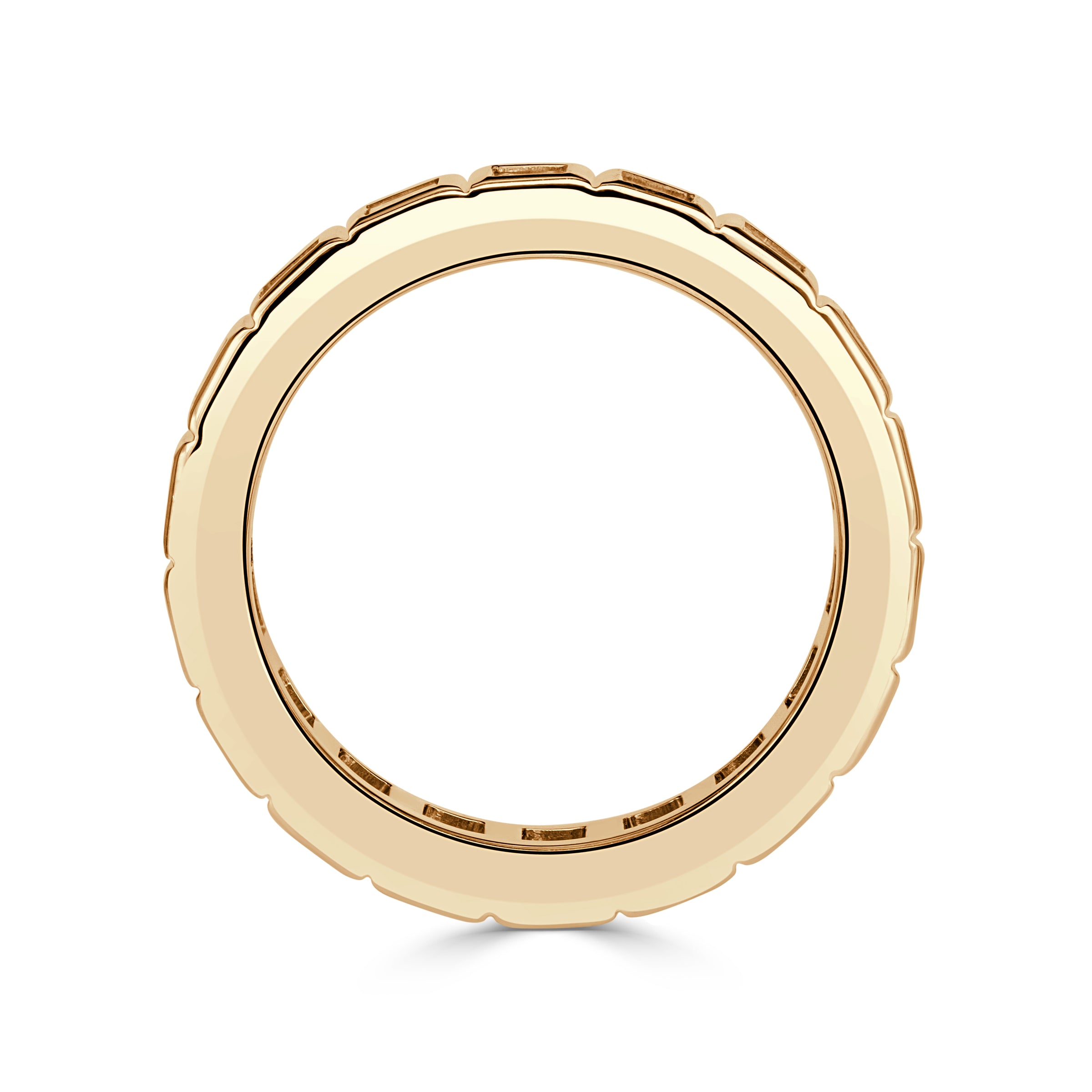 3.41ct Baguette Cut Diamond Eternity Band in 18k Champagne Yellow Gold