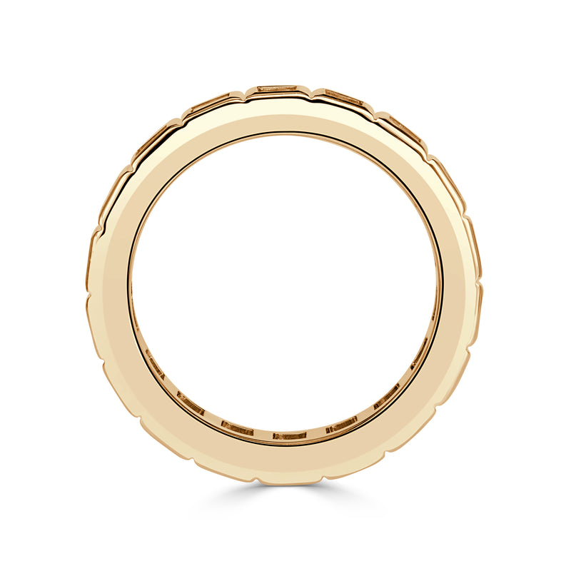 3.41ct Baguette Cut Diamond Eternity Band in 18k Champagne Yellow Gold