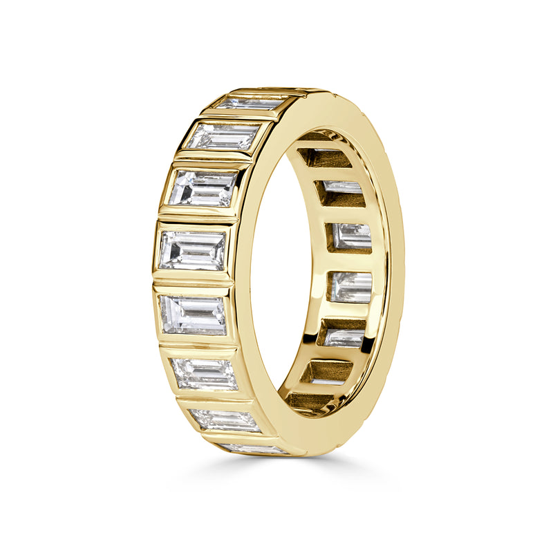 3.41ct Baguette Cut Diamond Eternity Band in 18k Yellow Gold